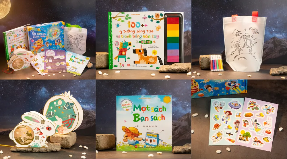 Bên trong Hộp quà Trung thu có nhiều sách và quà tặng thú vị Bên trong Hộp quà Trung thu có nhiều sách và quà tặng thú vị