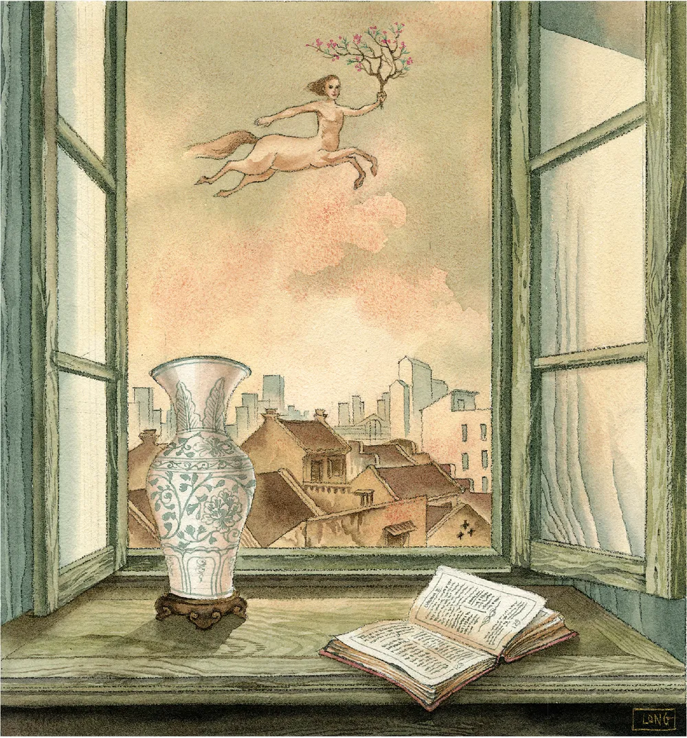 2. Minh họa của họa sĩ Tạ Huy Long cho tác phẩm “Giờ khắc được ngưng lắng” của Vũ Thanh Lịch.jpg