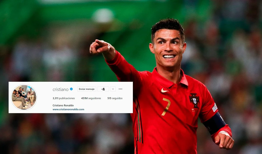 Cristiano Ronaldo chạm mốc 451 triệu follower trên Instagram