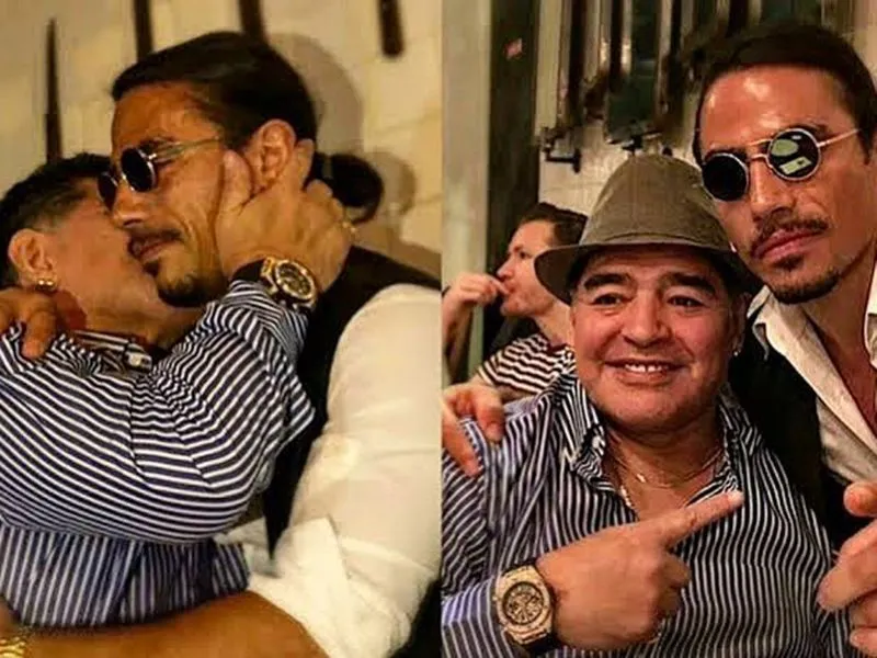 Salt Bae cùng cố huyền thoại Diego Maradona