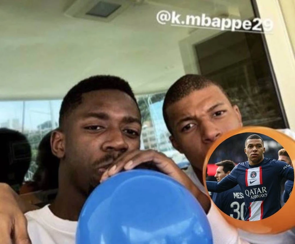 Mbappe hút bóng cười cùng Dembele