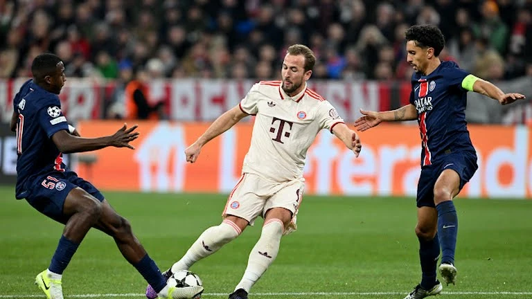 Marquinhos không thể ngăn cản Harry Kane cùng Bayern giành chiến thắng