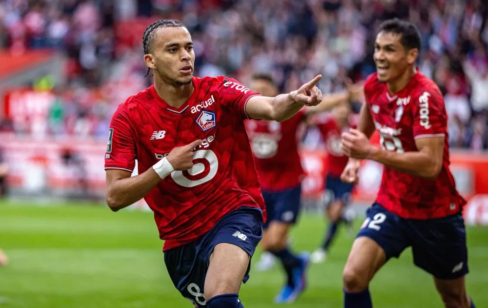 Ethan Mbappe lập công ấn định chiến thắng cho Lille trước Toulouse. Ảnh: AFP