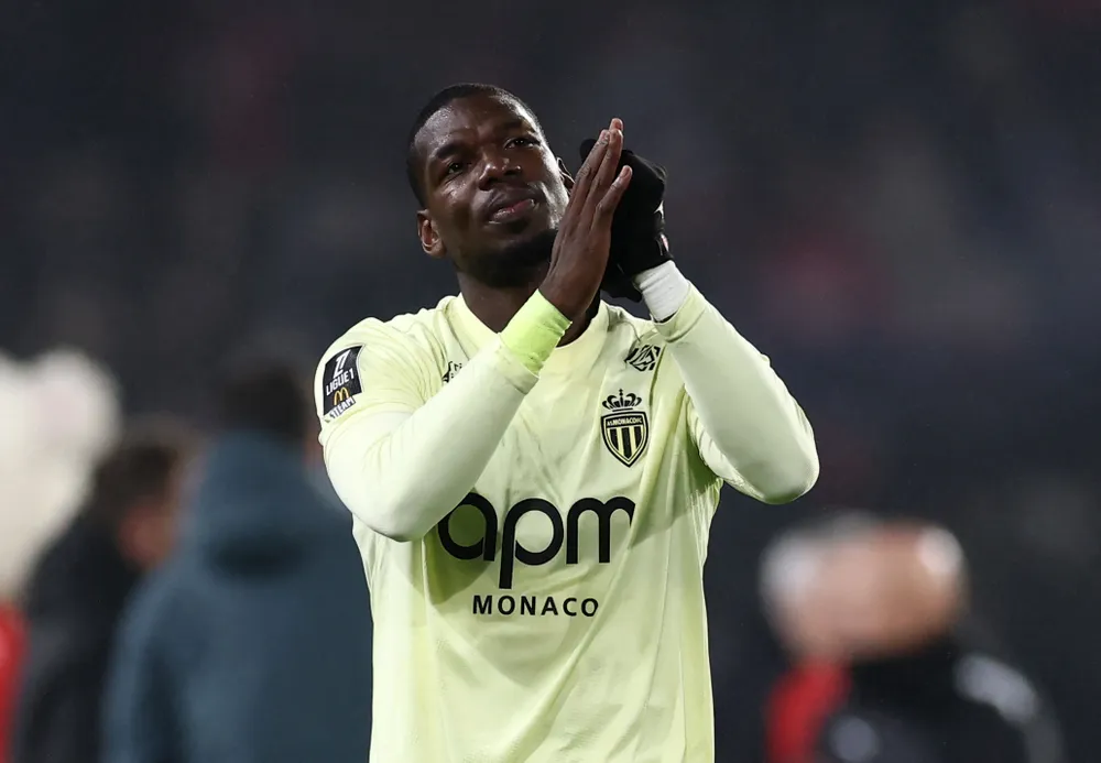 Pogba tái xuất trong trận thua của Monaco trên sân Rennes. Ảnh: beIN SPORTS