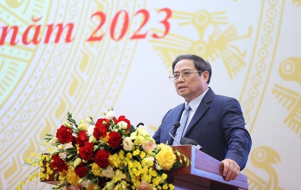 PM Pham Minh Chinh speaks at the event (Photo: VNA)