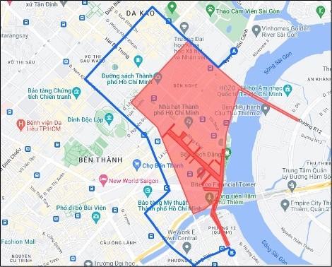 The route from District 1 to District 4: Ton Duc Thang Street (District 1) → Dinh Tien Hoang Street → Nguyen Dinh Chieu Street → Nam Ky Khoi Nghia Street → Nguyen Thai Binh Street → Calmette Street → Calmette Bridge → Doan Van Bo Street → Hoang Dieu Street → Nguyen Tat Thanh Street (District 4). (Photo: SGGP) The route from District 1 to District 4: Ton Duc Thang Street (District 1) → Dinh Tien Hoang Street → Nguyen Dinh Chieu Street → Nam Ky Khoi Nghia Street → Nguyen Thai Binh Street → Calmette Street → Calmette Bridge → Doan Van Bo Street → Hoang Dieu Street → Nguyen Tat Thanh Street (District 4). (Photo: SGGP)