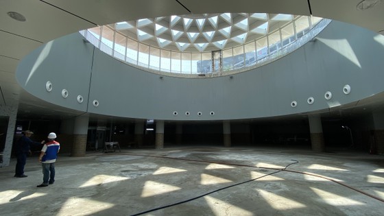 Inside the skylight of Ben Thanh Station