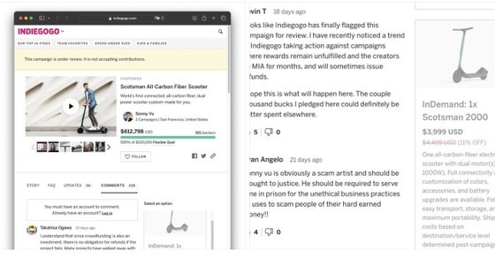 Netizens have recently condemned another crowdfunding project initiated by Sonny Vu on the Indiegogo platform.