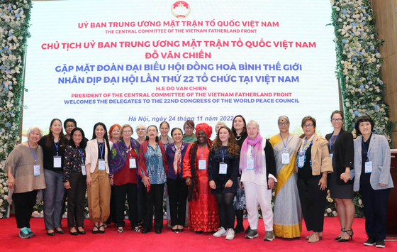 Vietnamese and international delegates attending the World Peace Council Congress held in Hanoi in November 2022. Vietnamese and international delegates attending the World Peace Council Congress held in Hanoi in November 2022.