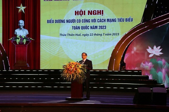 PM Pham Minh Chinh speaks at the meeting with revolution contributors from nationwide in Thua Thien-Hue province on July 22. (Photo: SGGP) PM Pham Minh Chinh speaks at the meeting with revolution contributors from nationwide in Thua Thien-Hue province on July 22. (Photo: SGGP)