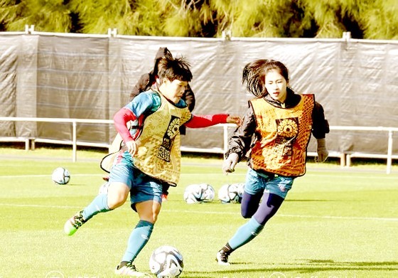 Vietnam's women's national football team in their training session on July 24 Vietnam's women's national football team in their training session on July 24