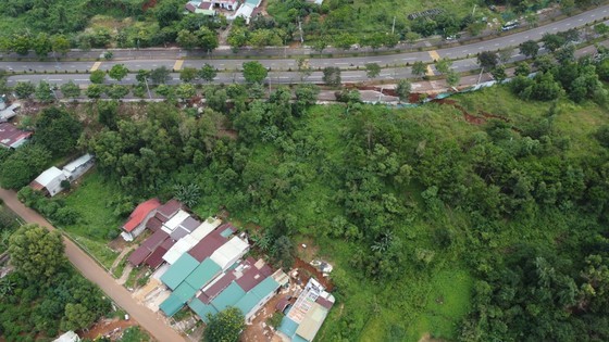 There are numerous residential houses below the subsided area