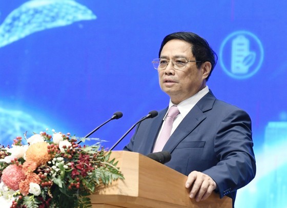 Prime Minister Pham Minh Chinh addresses the conference. (Photo: SGGP) Prime Minister Pham Minh Chinh addresses the conference. (Photo: SGGP)