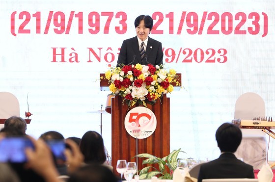 Japanese Crown Prince Akishino speaks at the ceremony. (Photo: SGGP) Japanese Crown Prince Akishino speaks at the ceremony. (Photo: SGGP)