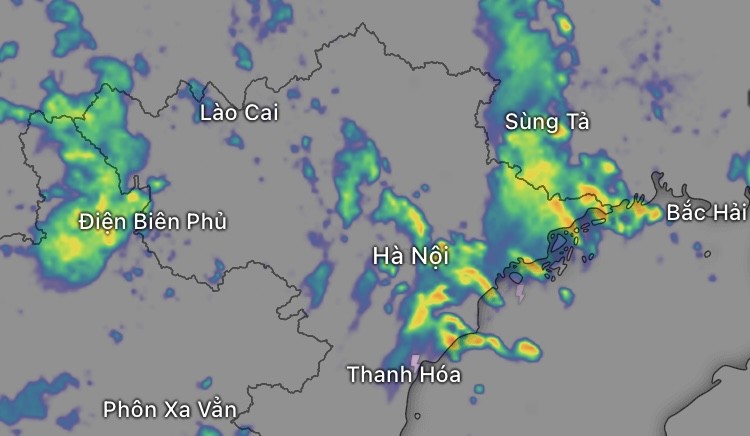Satellite imagery at 8 a.m. on July 2 shows a large cloud mass causing rain along the Northern coastal region. (Source: GFS) img-0133-2422-2860.jpeg.jpg