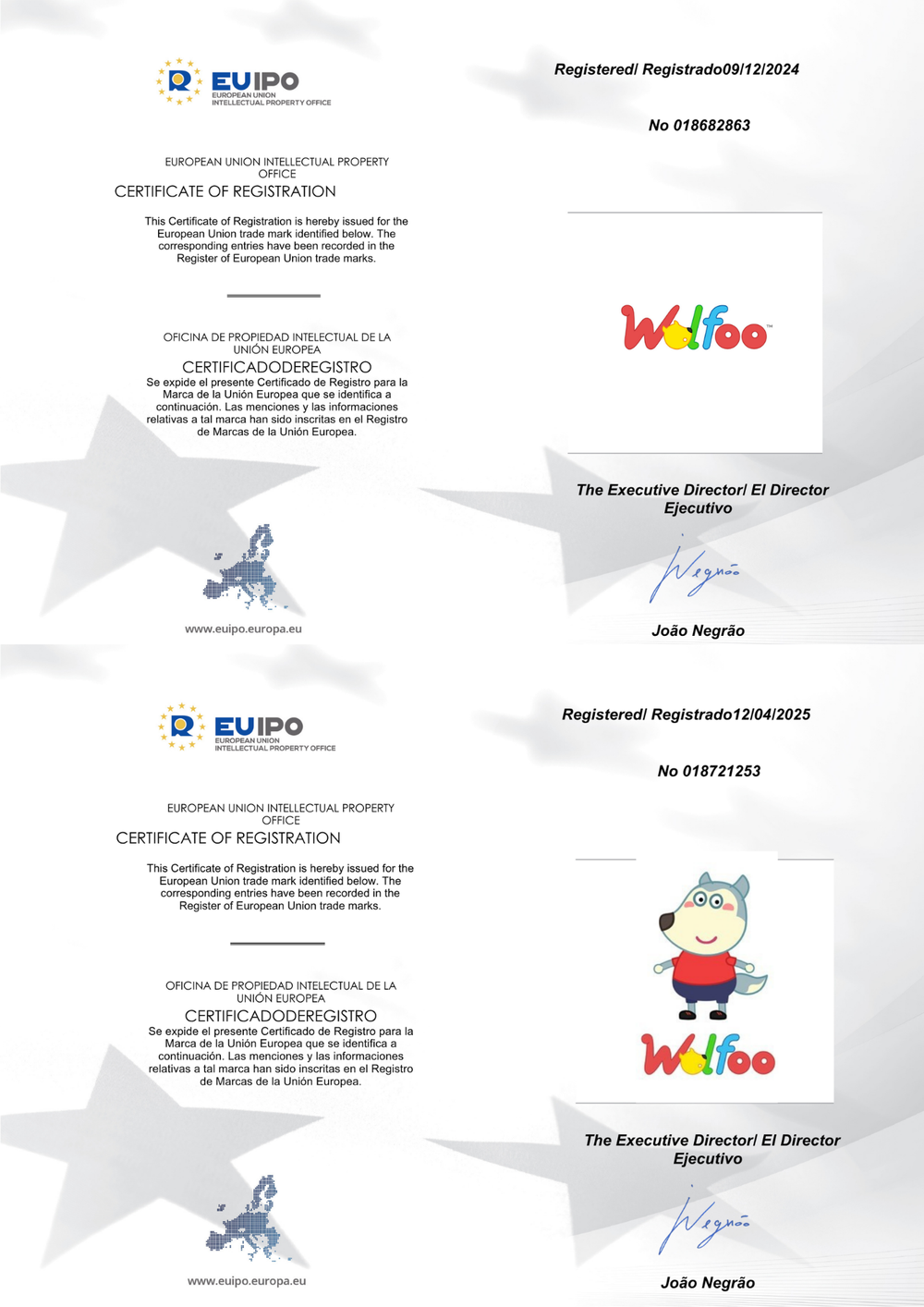 Trademark protection certificates for the Wolfoo wordmark and character design issued by the EUIPO van-bang-bao-ho-nhan-hieu-chu-wolfoo-va-nhan-hieu-hinh-nhan-vat-wolfoo-2163-937.png.png