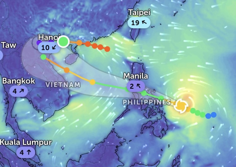 US forecast of typhoon Bualoi’s trajectory, updated at 8 a.m. on September 25 – (Source: Z.E.) img-2637-5104-9529.jpeg.jpg