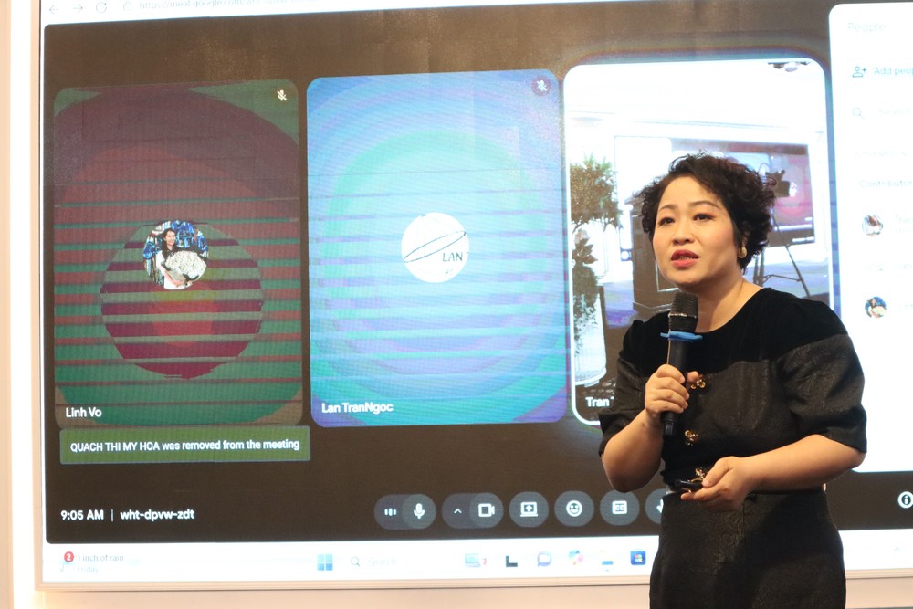 Ms. Bui Hoang Yen, Head of the Southern Office of the Trade Promotion Agency under the Ministry of Industry and Trade, speaks at the seminar. s.jpg