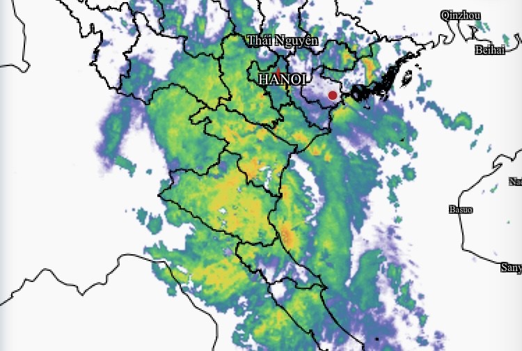 Radar image around the storm’s eye showing dense thunderclouds and heavy rain over Northern and North-Central Vietnam (updated at 7:55 a.m. on September 29) img-2805-6182-6124.jpeg.jpg