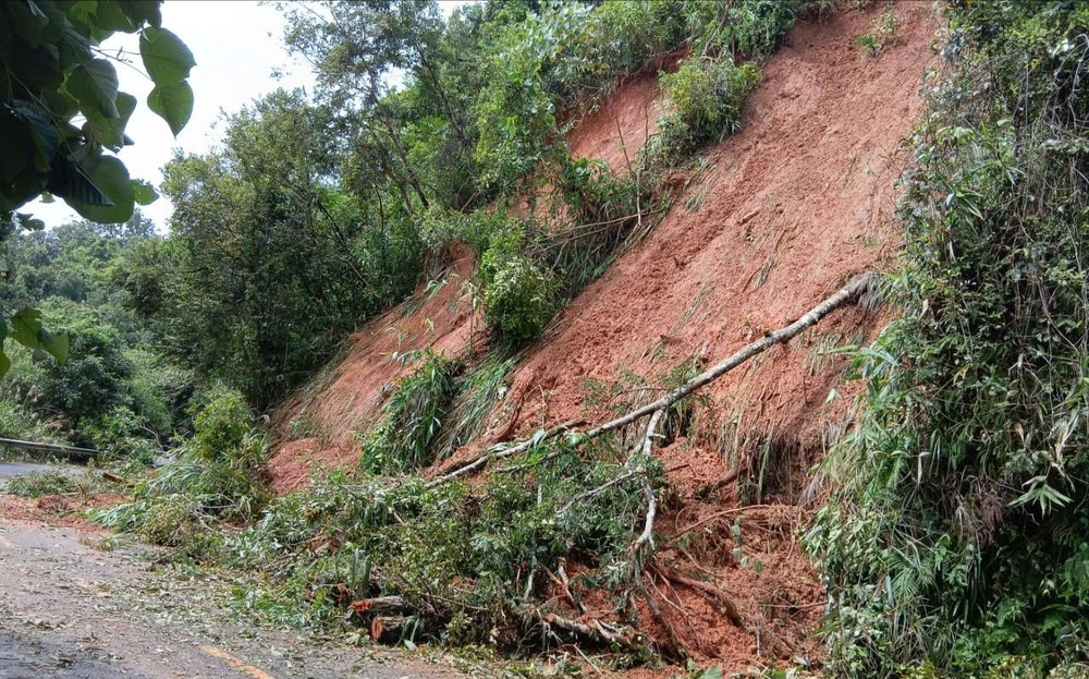 A section of Gia Bac Pass in Lam Dong Province is hit by a landslide. 38528262704025725-31-9322.jpg.jpg