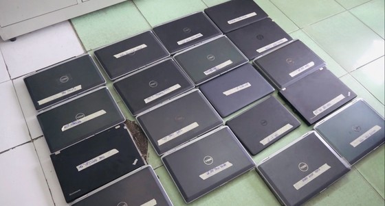 Exhibits of the scammers seized by the police