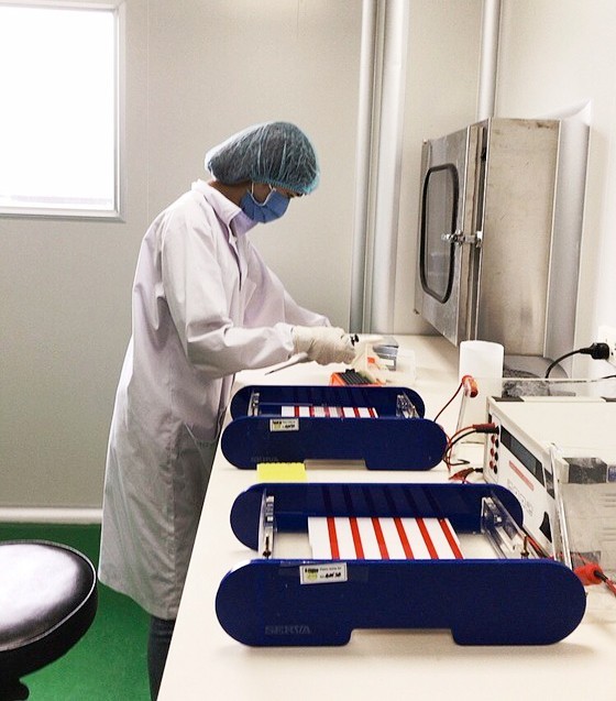 Experts in the DNA Identification Center is working on a bone