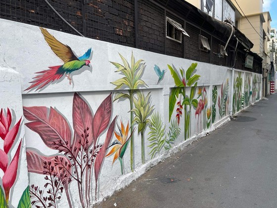 The repainted wall has changed the aesthetic feature of the road (Photo: SGGP) The repainted wall has changed the aesthetic feature of the road (Photo: SGGP)