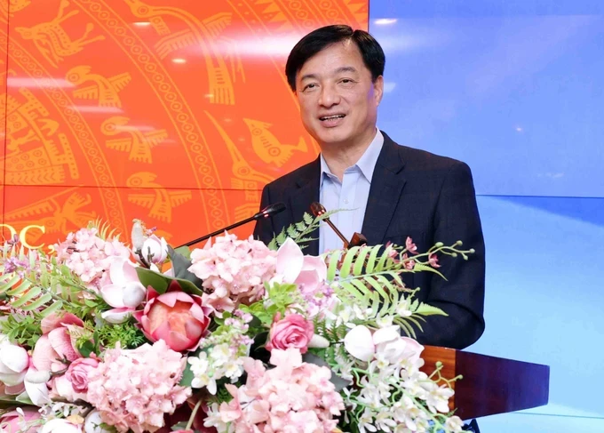 Deputy Minister of Public Security Nguyen Duy Ngoc is delivering his speech 12b-5039.jpg