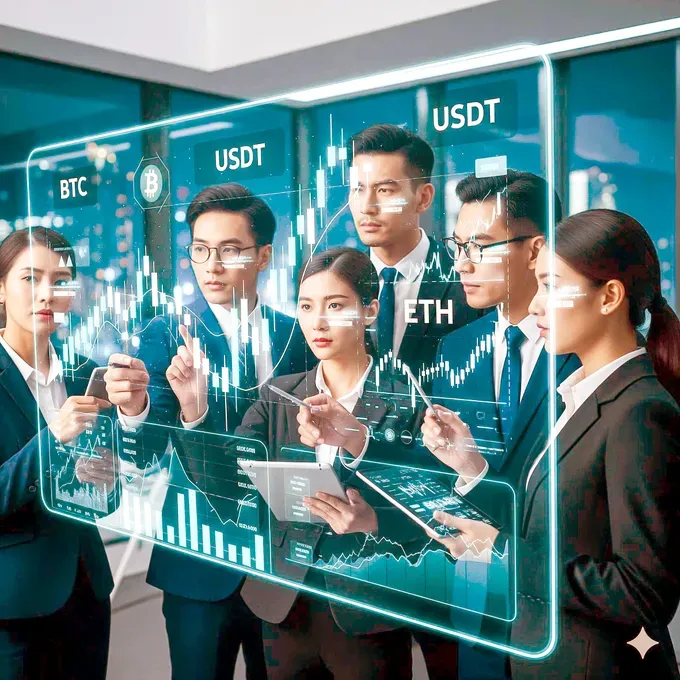Tickers for BTC, USDT, ETH, and SHIB, which attract numerous investors (AI-generated illustration) 26.jpg