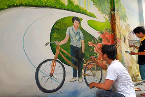 Phủ kín tường bẩn bằng những bức tranh 3D sống động ảnh 2