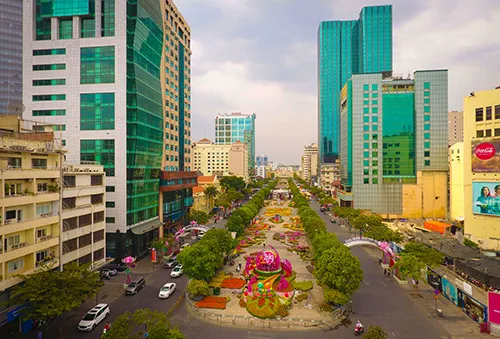 Đường hoa Nguyễn Huệ năm 2019 nhìn từ trên cao ảnh 3 Đường hoa Nguyễn Huệ năm 2019 nhìn từ trên cao ảnh 3