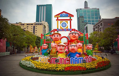 Đường hoa Nguyễn Huệ năm 2019 nhìn từ trên cao ảnh 7 Đường hoa Nguyễn Huệ năm 2019 nhìn từ trên cao ảnh 7