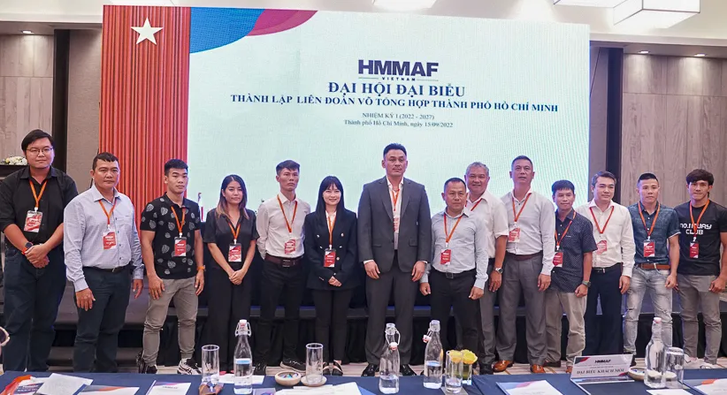 Ông Lưu Tú Bảo (Giám đốc Trung tâm Saigon Sport Club) được bầu làm Chủ tịch Liên đoàn Võ Tổng hợp Thành phố Hồ Chí Minh nhiệm kỳ I (2022 - 2027). Ảnh: Dũng Phương