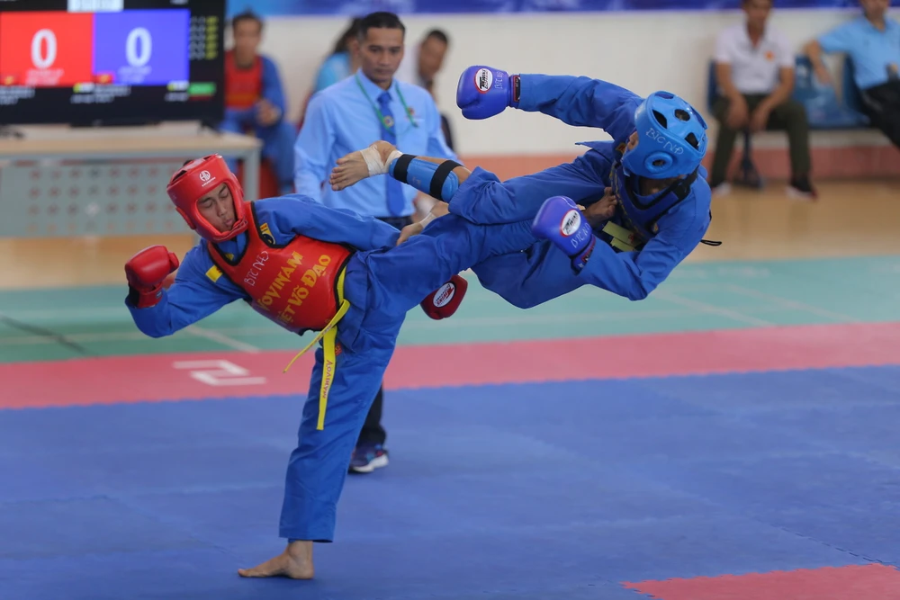 Giải vô địch Vovinam toàn quốc 2023 có 450 VĐV về tham dự giải. Ảnh: Quỳnh Mai