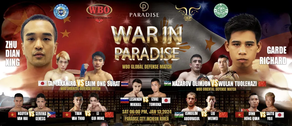 Ba võ sĩ Việt Nam đại chiến tại sự kiện boxing quốc tế WBO Title Match tại Hàn Quốc. z5012952352723-80b446c520a168e42127f94069ac8881-9146.jpg