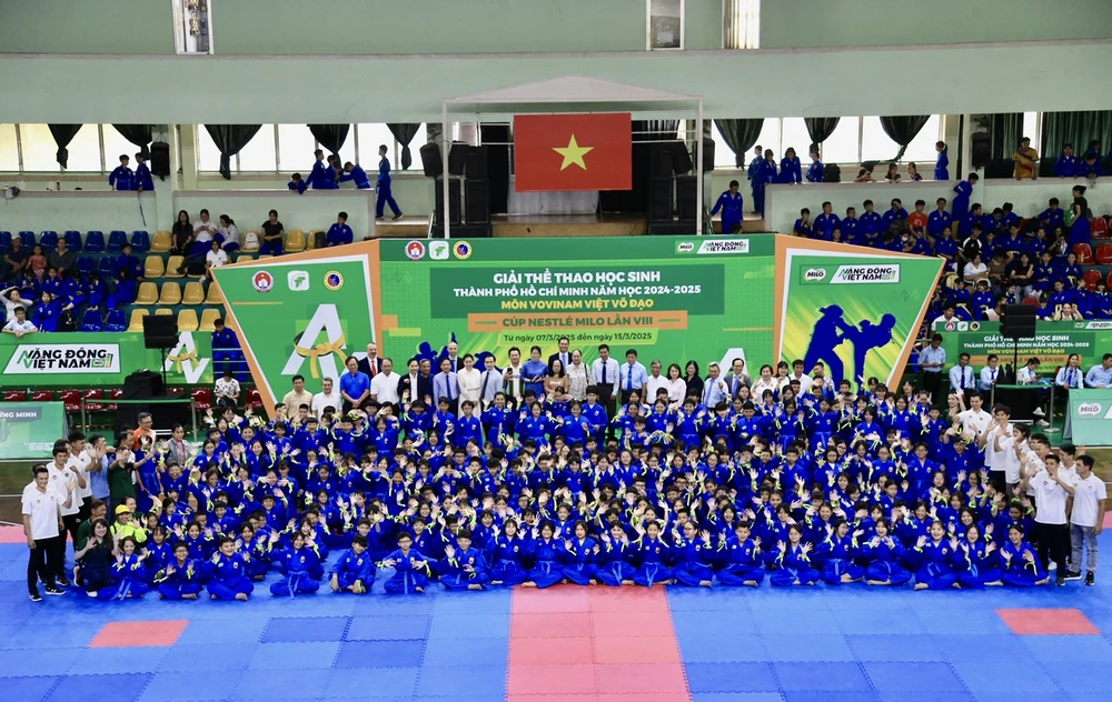 1.650 VĐV tham dự Giải Thể thao Học sinh TP.HCM môn Vovinam. Ảnh: Quỳnh Mai