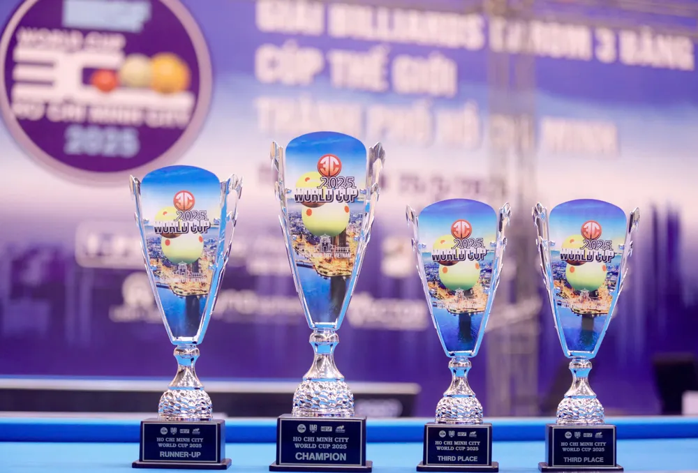 Giải Billiards Carom 3 băng Cúp thế giới TPHCM 2025 - Đông đảo “hảo thủ” 3 băng đến Việt Nam tranh tài. Ảnh: Quỳnh Mai