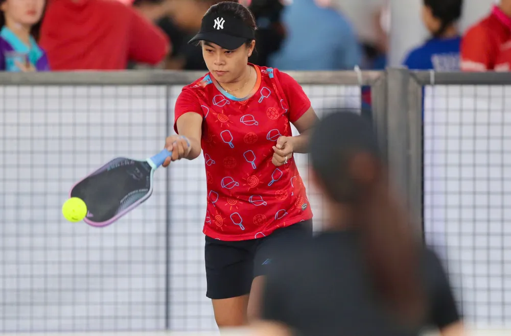VĐV Trúc Panda trong ngày thi đầu tiên của giải Pickleball Việt Nam. z6770162380764_6b769cc0c60b271f80686a47d74b9d10.jpg