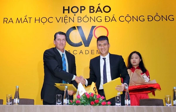 Lê Công Vinh tại sự kiện ra mắt Học viện bóng đá vào sáng 2-5. Ảnh: DŨNG PHƯƠNG