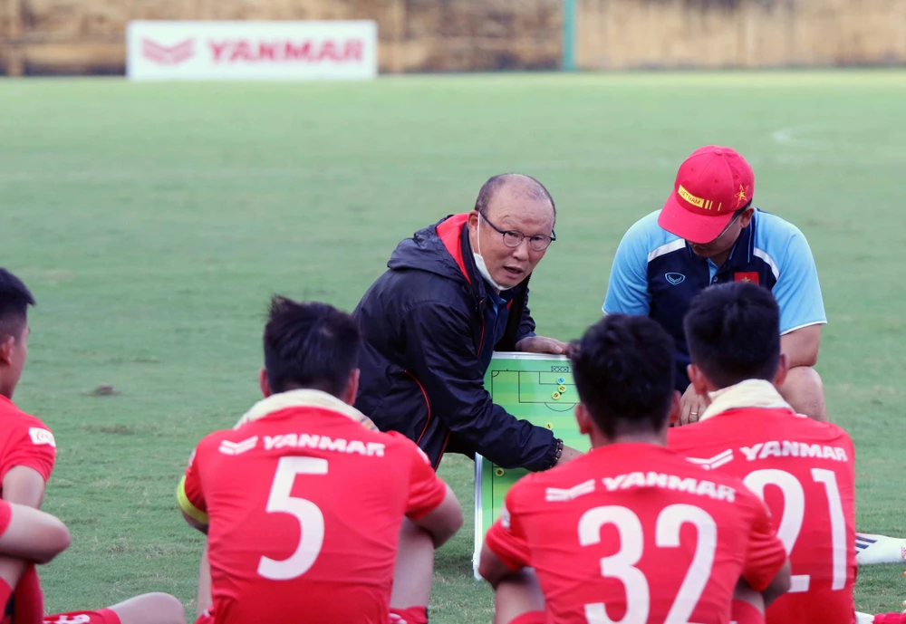 Thầy trò đội U22 Việt Nam trong đợt tập trung gần đây