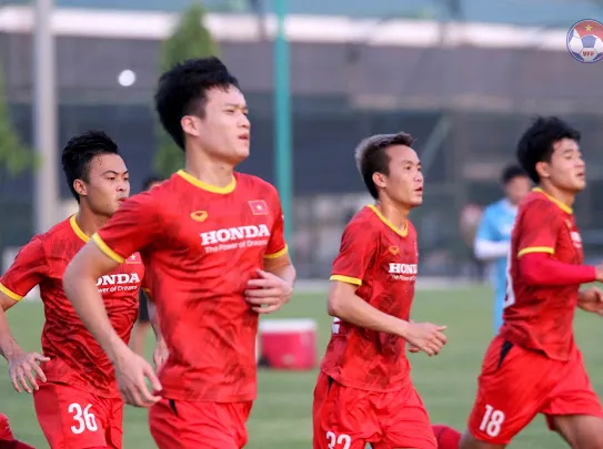 Hoàng Đức đã trở lại tập luyện cùng đội tuyển vào ngày 21-5. Ảnh: ĐOÀN NHẬT