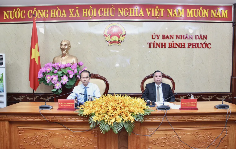 Các đại biểu tham dự Hội nghị tại đầu cầu tỉnh Bình Phước