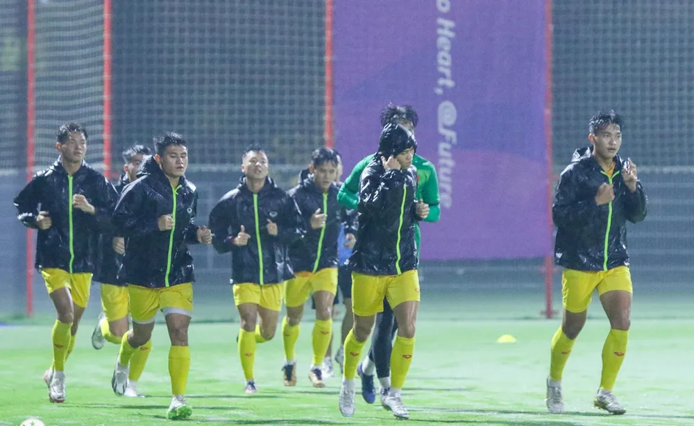 Các cầu thủ Olympic Việt Nam hướng đến mục tiêu kiếm điểm trước Saudi Arabia để tranh vé đi tiếp