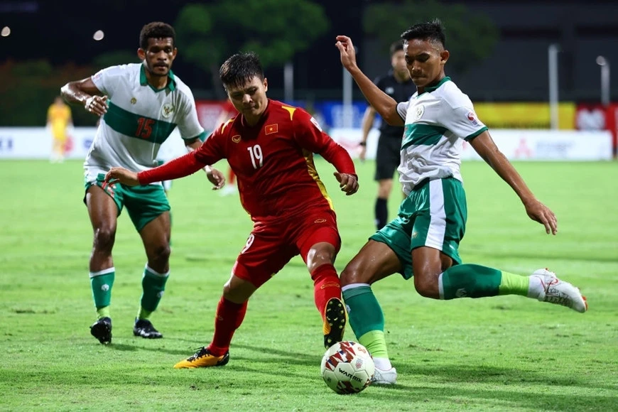 Quang Hải và các đồng đội luôn "gieo sầu" lên Indonesia trong những lần gặp gỡ gần đây