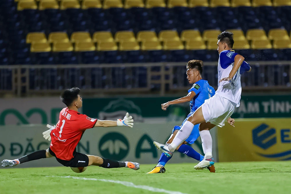 B.Bình Dương đã thắng SLNA 2-0 ở cuộc so tài gần đây tại V-League 2023. Ảnh: VPF