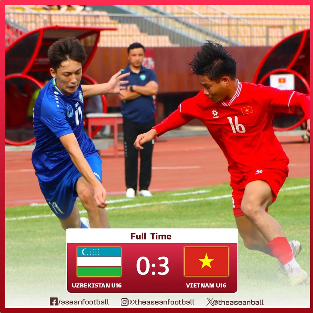 U16 Việt Nam bất ngờ thắng cách biệt 3-0 trước U16 Uzbekistan