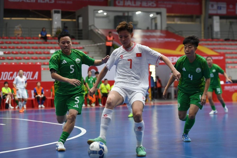 Đội tuyển futsal nữ Việt Nam giành chiến thắng với tỷ số áp đảo trước Macau (TQ)