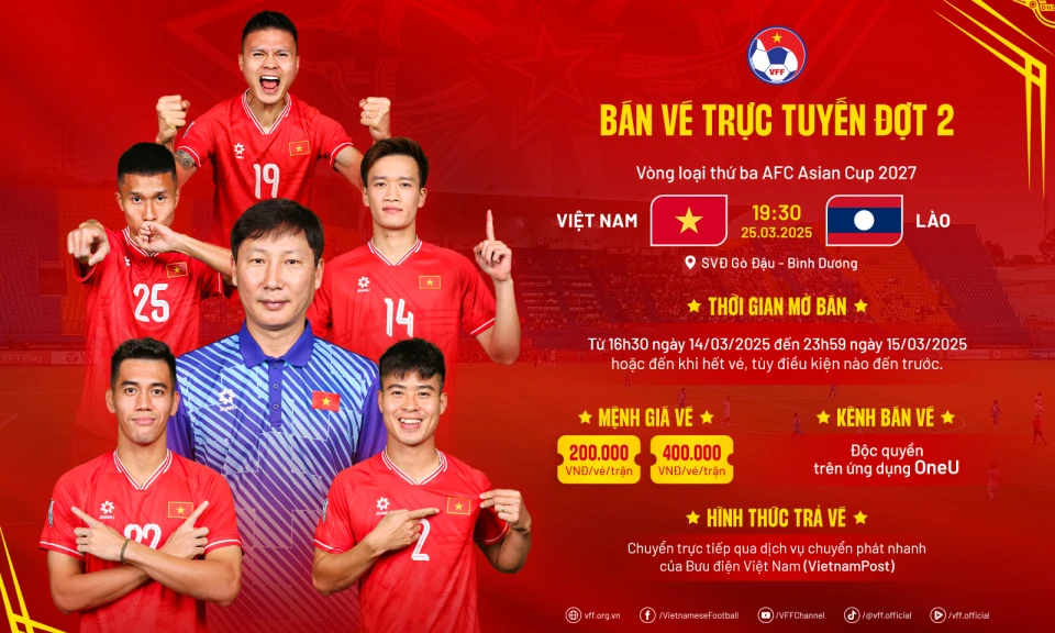 Thêm điểm bán vé trận Việt Nam - Lào