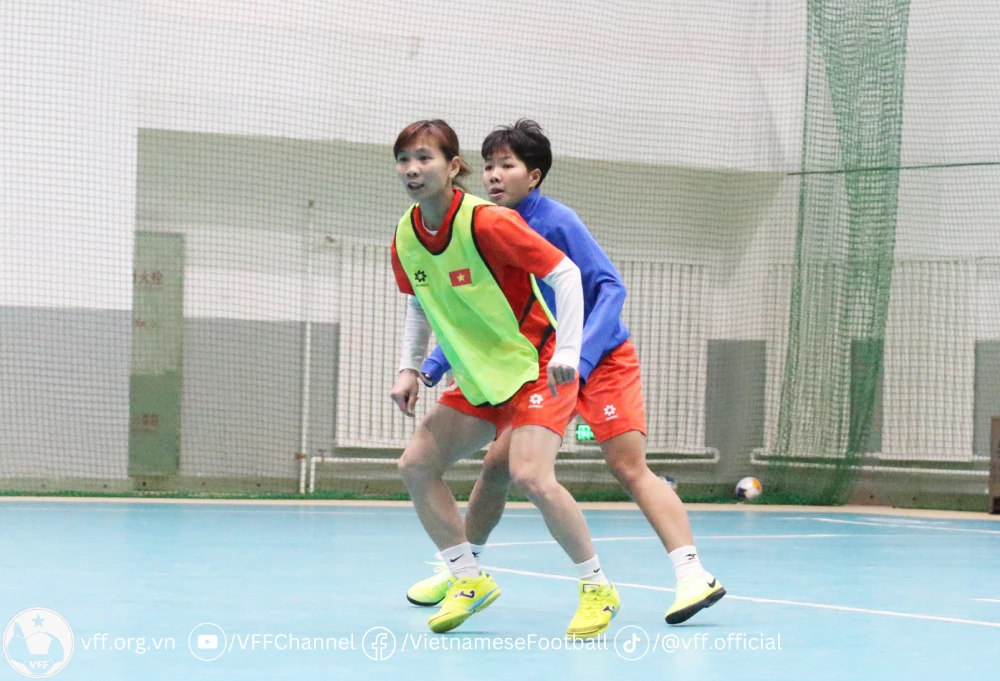 Thùy Trang cùng các đồng đội sẵn sàng cho mục tiêu chinh phục tại VCK futsal châu Á 2025. VFF_9324.jpg