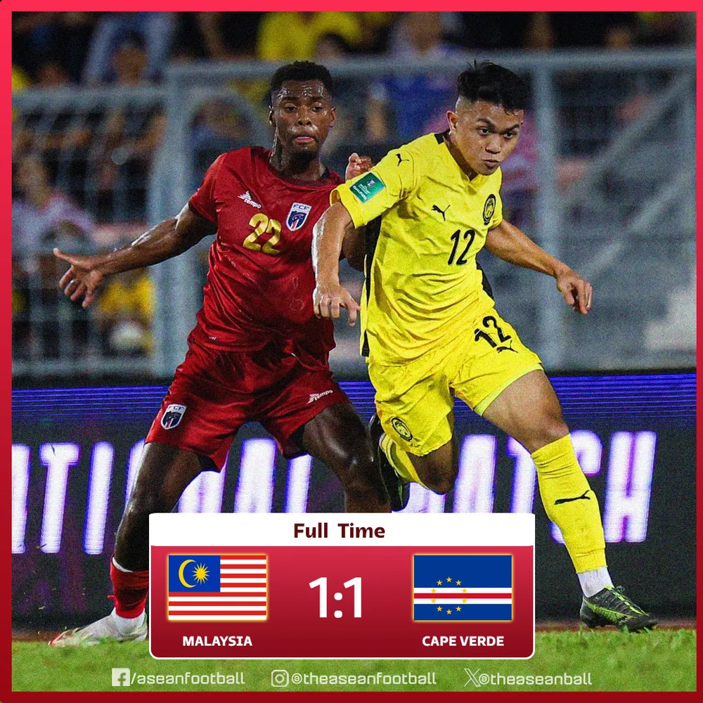 Malaysia có cú chạy đà trước trận gặp Việt Nam qua hai trận đấu với Cape Verde với kết quả hòa 1-1 và thua 0-3. 502465194_1272066248259997_4880272159147234898_n.jpg